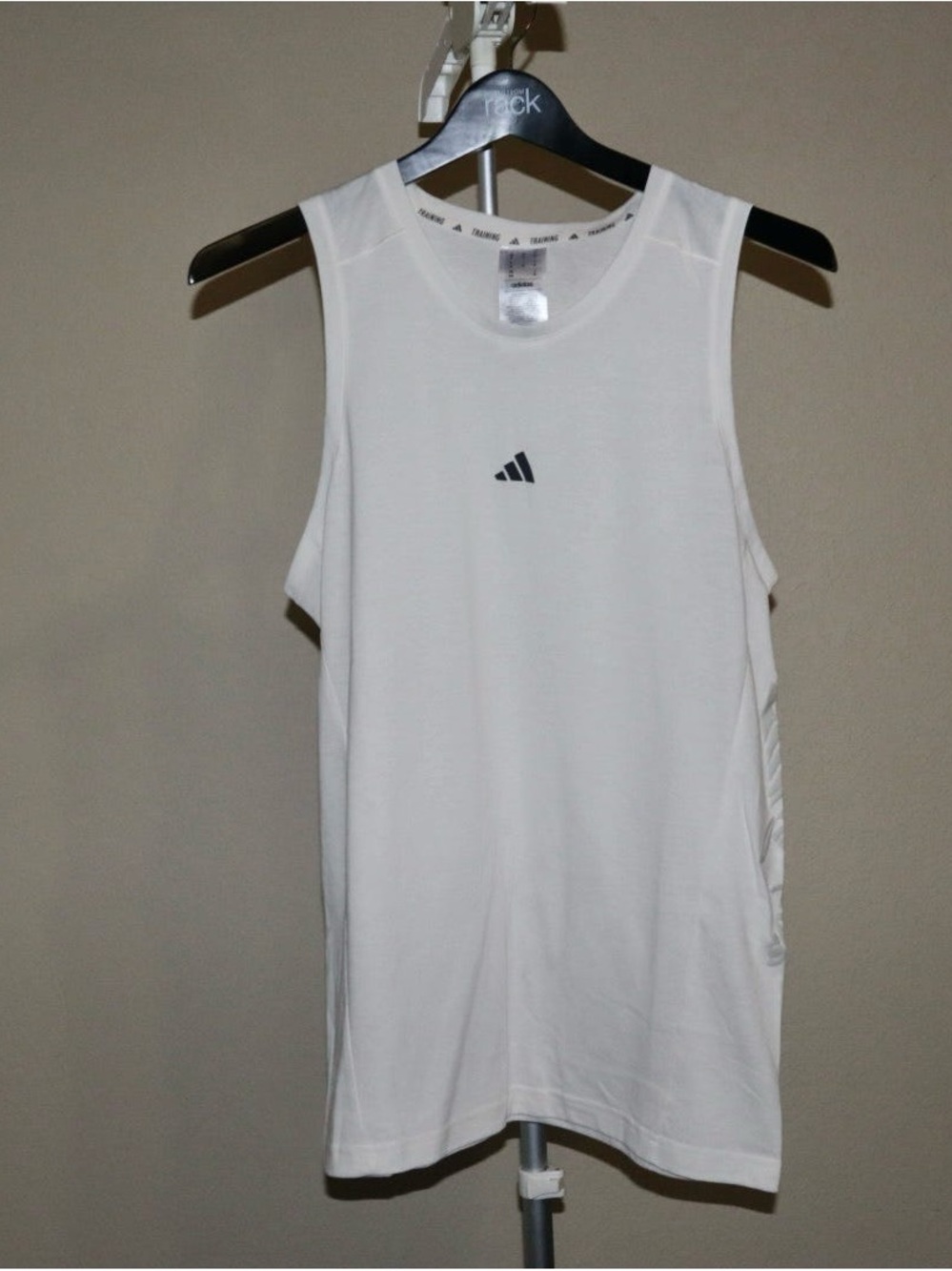 adidas White Men’s Athletic Tank Top with Small Logo